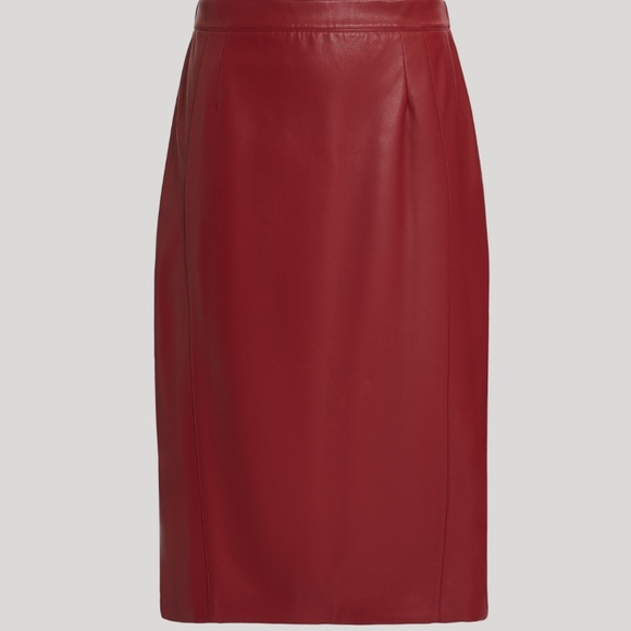 Persona by Marina Rinaldi Dark Red Technical Fabric Skirt Elastic Waist Size 18 - Picture 11 of 11
